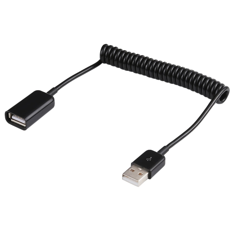 USB-A公轉USB-A母捲筒彈簧線，長度：28-100cm