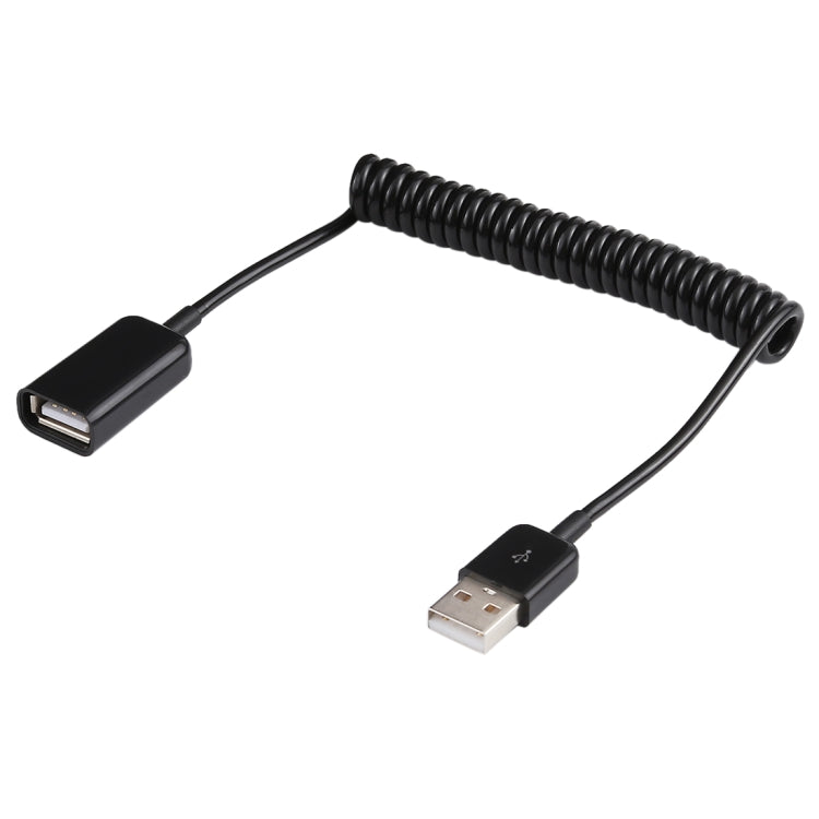 USB-A公轉USB-A母捲筒彈簧線，長度：28-100cm