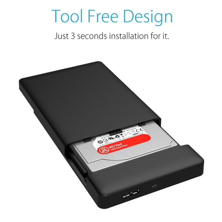 ORICO 2588US3-BK 移動硬盤盒子/USB3.0筆記本2.5英寸9.5毫米厚度SATA HDD / SSD串口硬盤盒