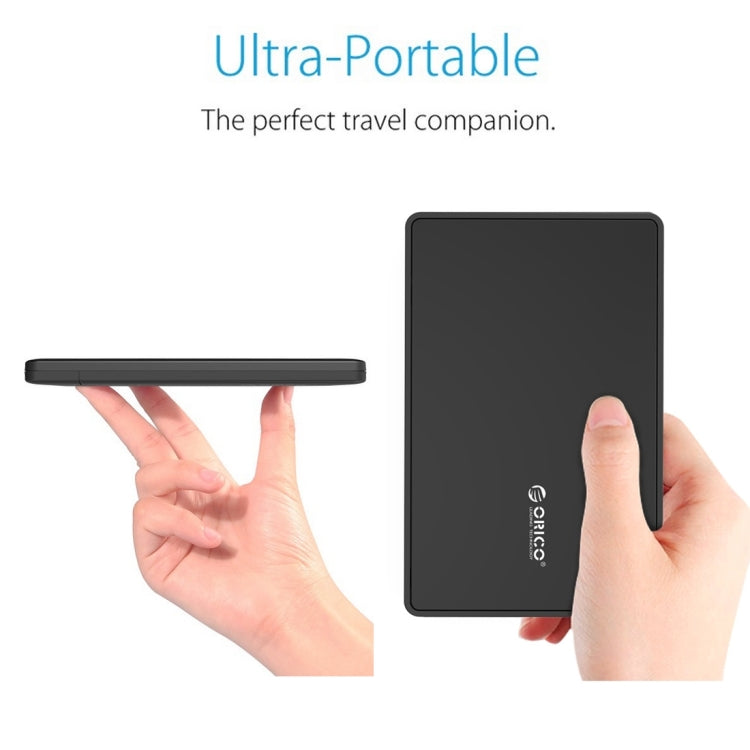 ORICO 2588US3-BK 移動硬盤盒子/USB3.0筆記本2.5英寸9.5毫米厚度SATA HDD / SSD串口硬盤盒