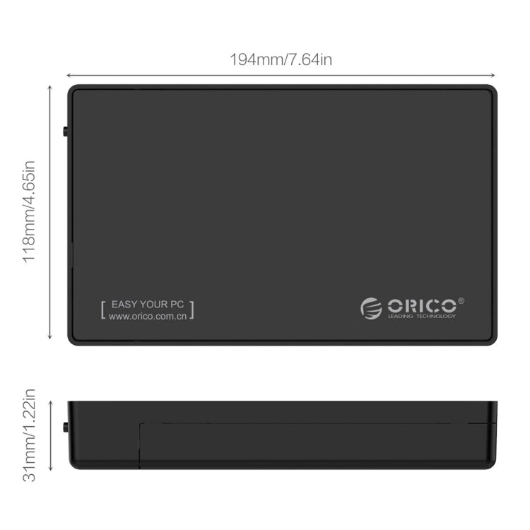 ORICO 3588C3 SATA 3.0 轉Type-C 2.5 / 3.5英寸SSD / SATA HDD硬盤盒，支持UASP協議