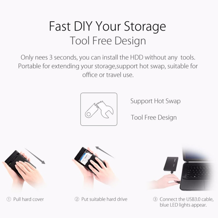 ORICO 3588US3 移動硬盤盒/USB 3.0 Type-B 2.5 / 3.5英寸SSD / SATA HDD硬盤盒