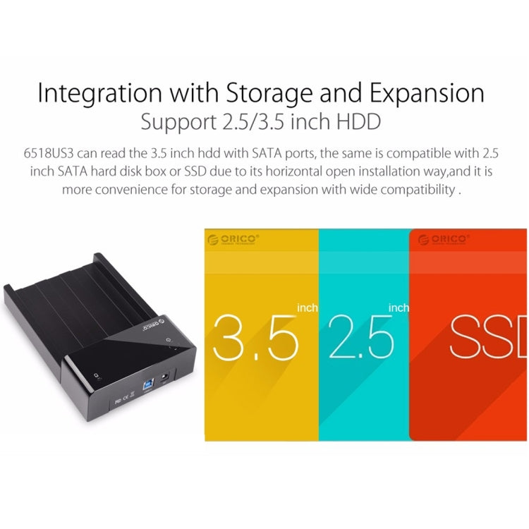 ORICO 6518US3 USB 3.0 Type-B  2.5 / 3.5英寸SSD / SATA HDD硬盤盒