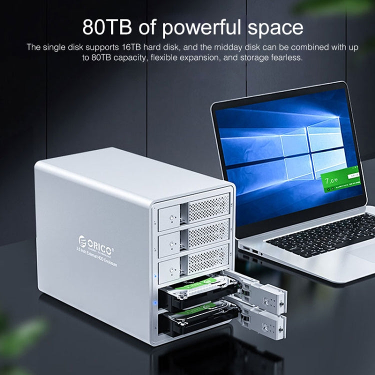 ORICO 9558U3 五盤位移動硬盤盒/USB 3.0 Type-B 鋁合金3.5英寸SSD / SATA HDD硬盤盒