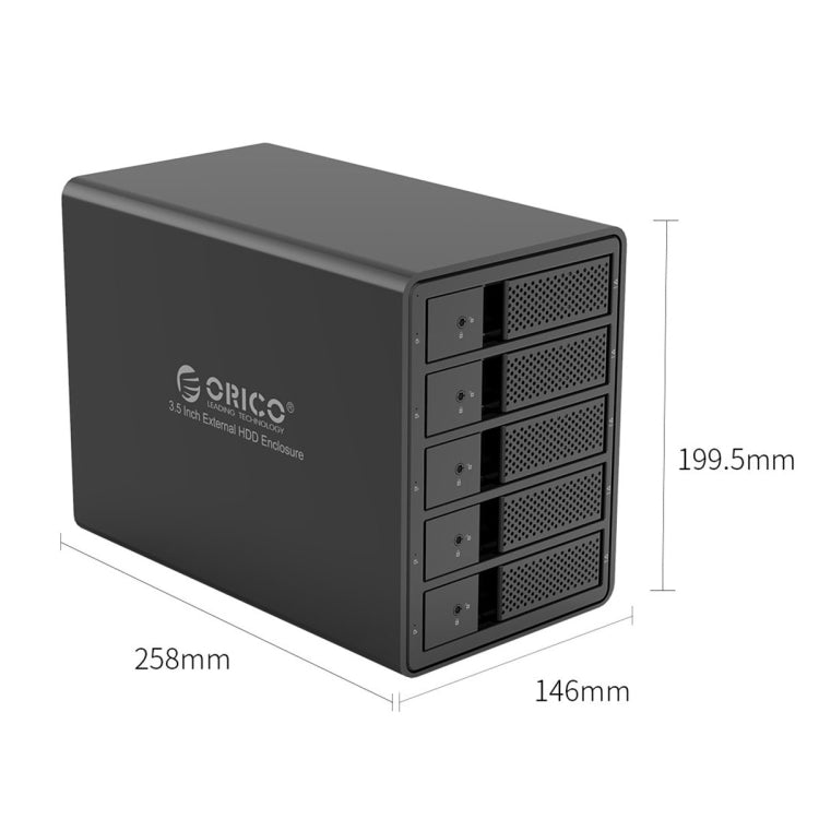 ORICO 9558U3 五盤位移動硬盤盒/USB 3.0 Type-B 鋁合金3.5英寸SSD / SATA HDD硬盤盒