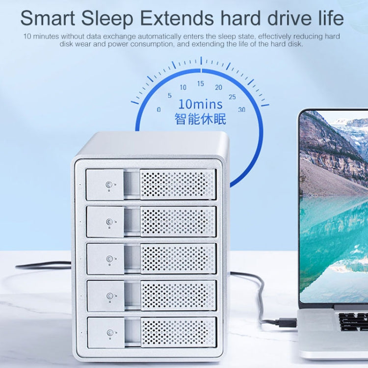 ORICO 9558U3 五盤位移動硬盤盒/USB 3.0 Type-B 鋁合金3.5英寸SSD / SATA HDD硬盤盒