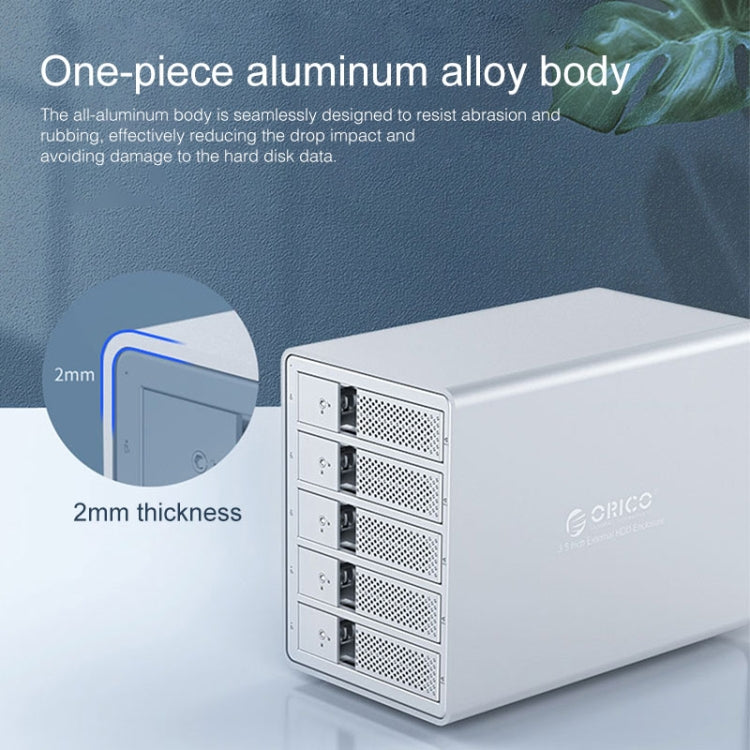 ORICO 9558U3 五盤位移動硬盤盒/USB 3.0 Type-B 鋁合金3.5英寸SSD / SATA HDD硬盤盒