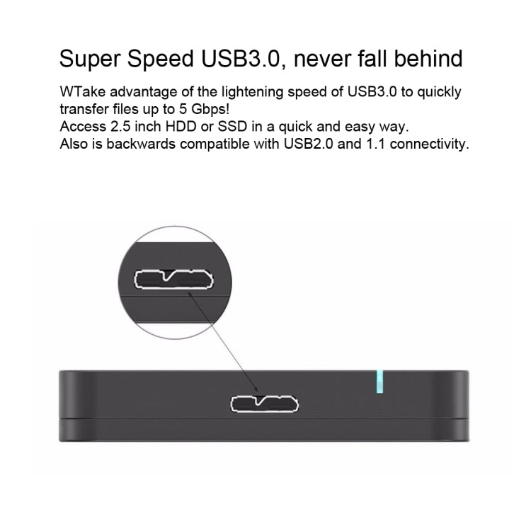 ORICO 2569S3 移動硬盤盒子/USB3.0 Mirco-B 筆記本2.5英寸9.5毫米厚度SATA HDD / SSD串口硬盤盒