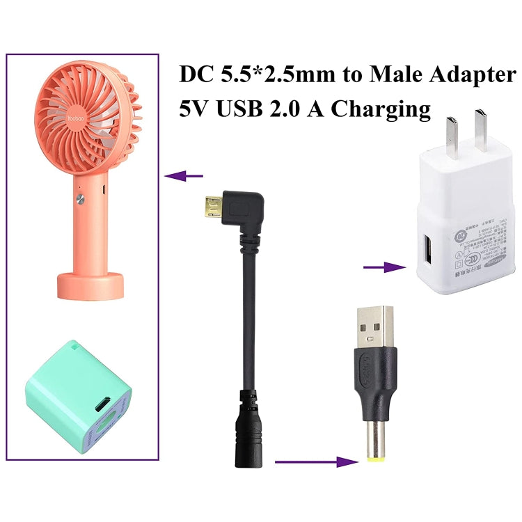 10個一賣 5.5 x 2.5mm公頭 轉 USB 2.0公頭 DC電源插頭連接器