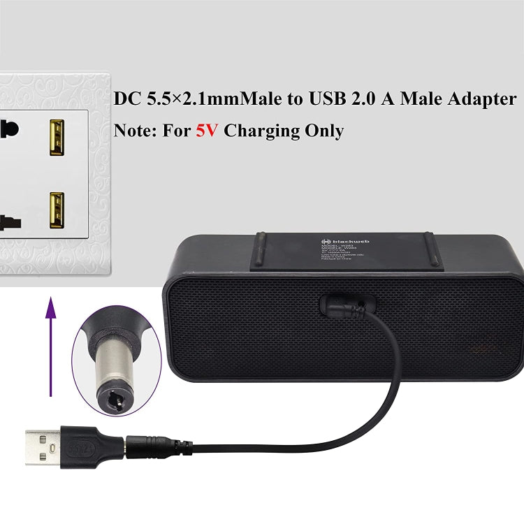 10個一賣 5.5x2.1mm公頭 轉 USB 2.0公頭 DC電源插頭連接器