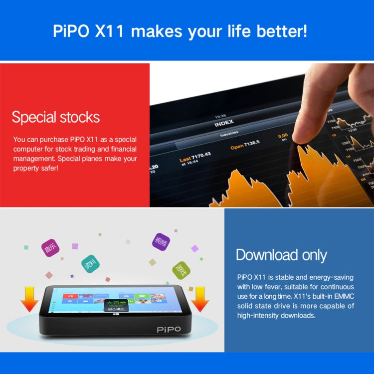 PiPo X11盒式平板電腦迷你主機3GB+64GB 9英寸Win10英特爾Celeron N4020四核 歐規/美規