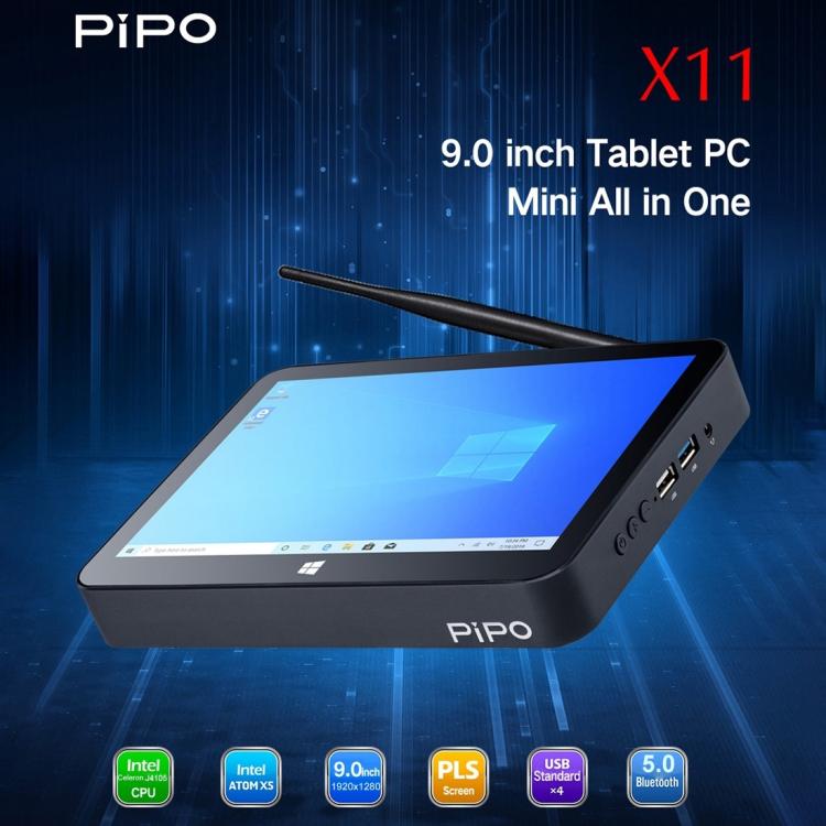 PiPo X11 TV Box Style Tablet Mini PC, 3GB+64GB, 9.0 inch Windows 10 Intel Celeron J4105 Quad Core up to 2.8GHz, US/EU Plug