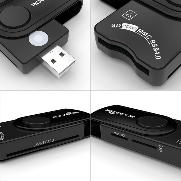 ROCKETEK CR310 USB3.0 IC智能卡讀卡器SD/TF/SIM卡多功能讀卡器