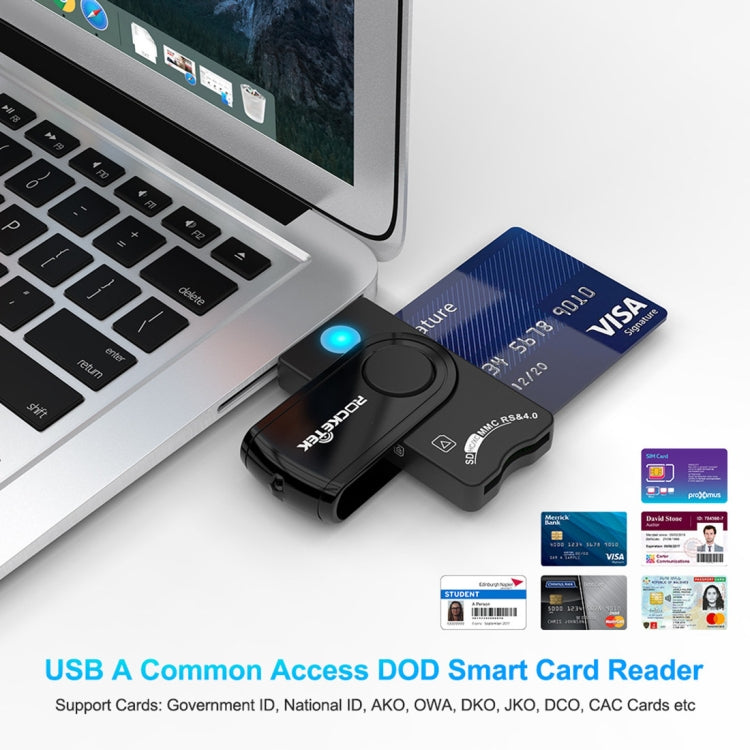 ROCKETEK CR310 USB3.0 IC智能卡讀卡器SD/TF/SIM卡多功能讀卡器