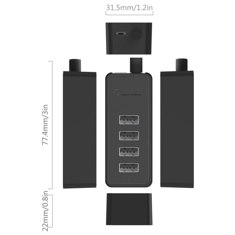 ORICO  W5P-U2-100  USB 2.0桌面集線器 100cm線