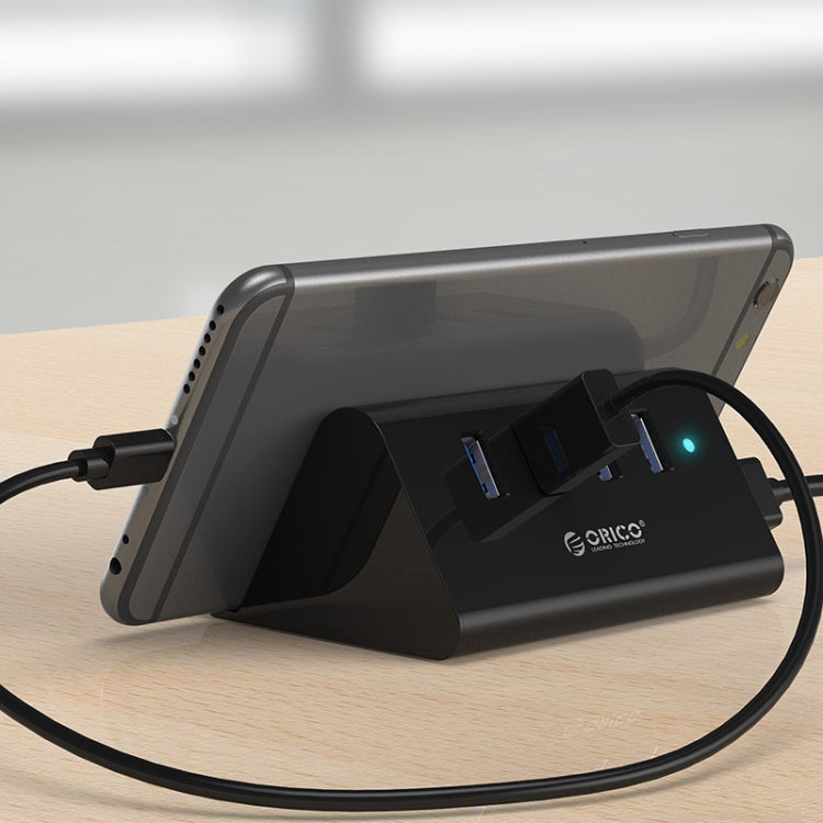 ORICO SHC-U3 ABS材質 桌面4口USB3.0集線器 帶手機平板支架&1m長USB線&LED指示燈