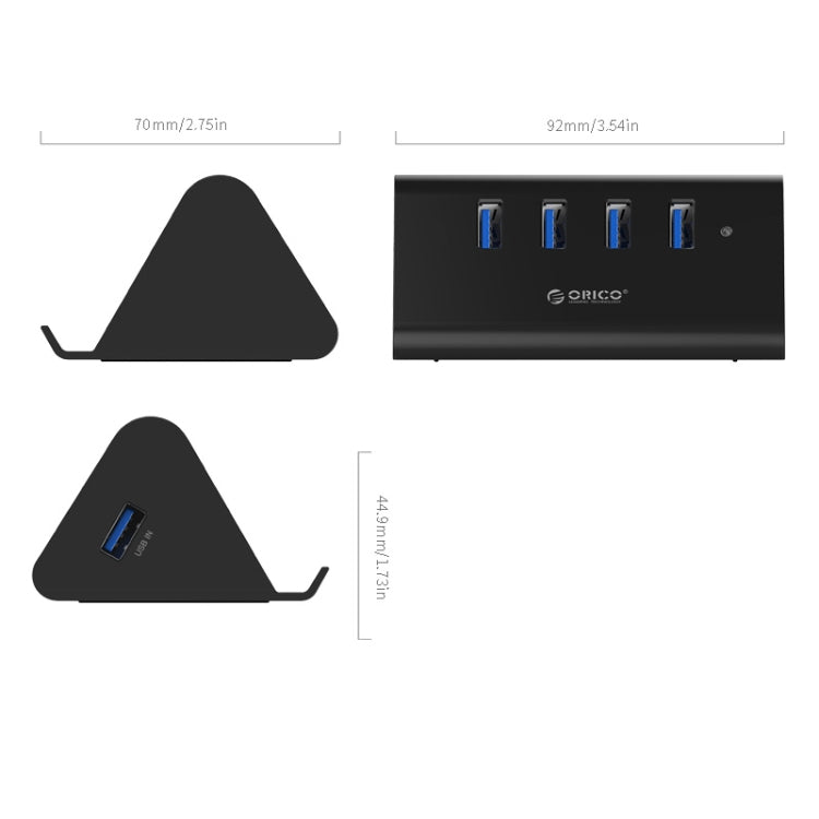 ORICO SHC-U3 ABS材質 桌面4口USB3.0集線器 帶手機平板支架&1m長USB線&LED指示燈
