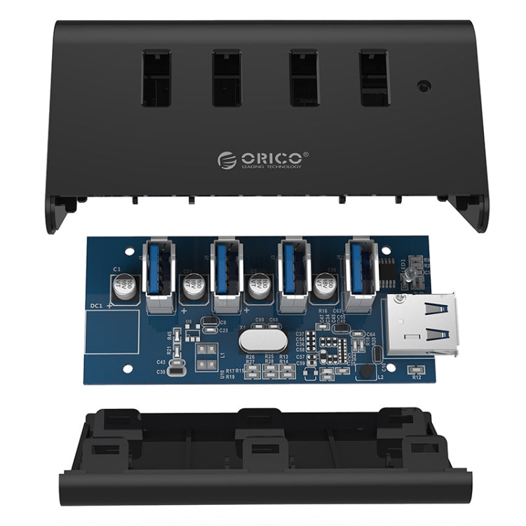 ORICO SHC-U3 ABS材質 桌面4口USB3.0集線器 帶手機平板支架&1m長USB線&LED指示燈