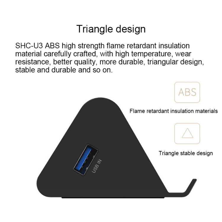 ORICO SHC-U3 ABS材質 桌面4口USB3.0集線器 帶手機平板支架&1m長USB線&LED指示燈