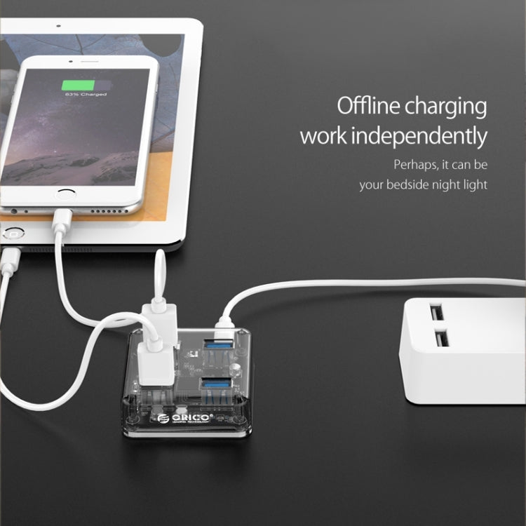 ORICO MH4U-30 USB3.0透明桌面集線器 30cm線