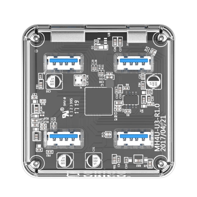 ORICO MH4U-30 USB3.0透明桌面集線器 30cm線