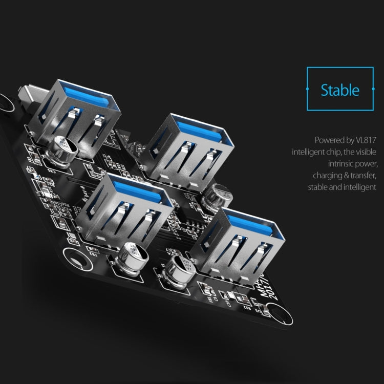 ORICO MH4U-30 USB3.0透明桌面集線器 30cm線