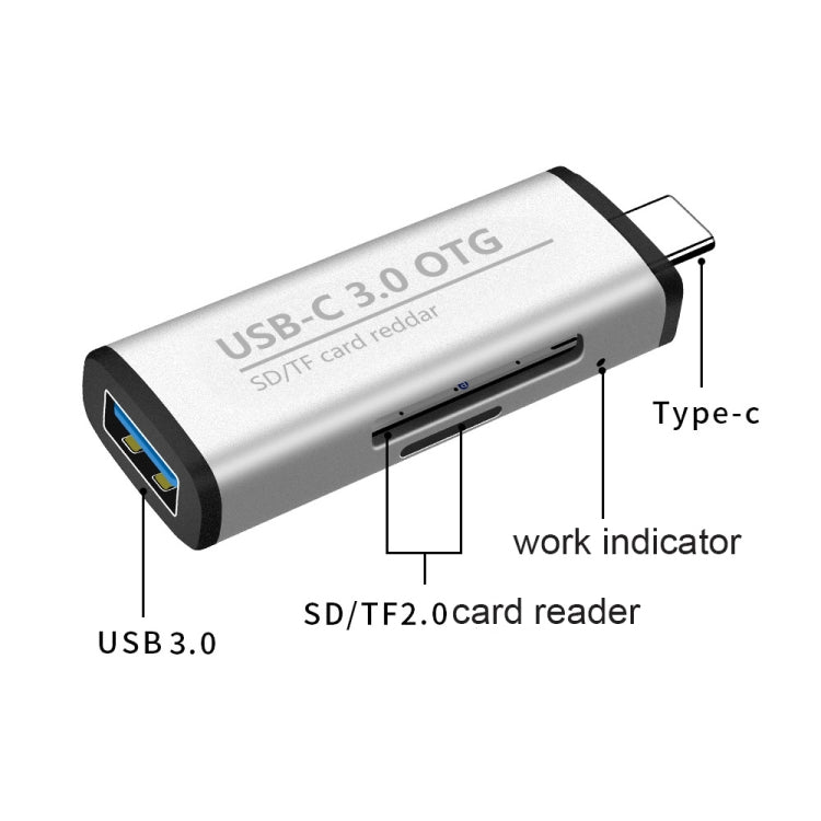 ADS-103 3合一 Type-C公頭轉USB 3.0母頭+SD/TF卡槽 OTG適配器SD/TF卡讀卡器
