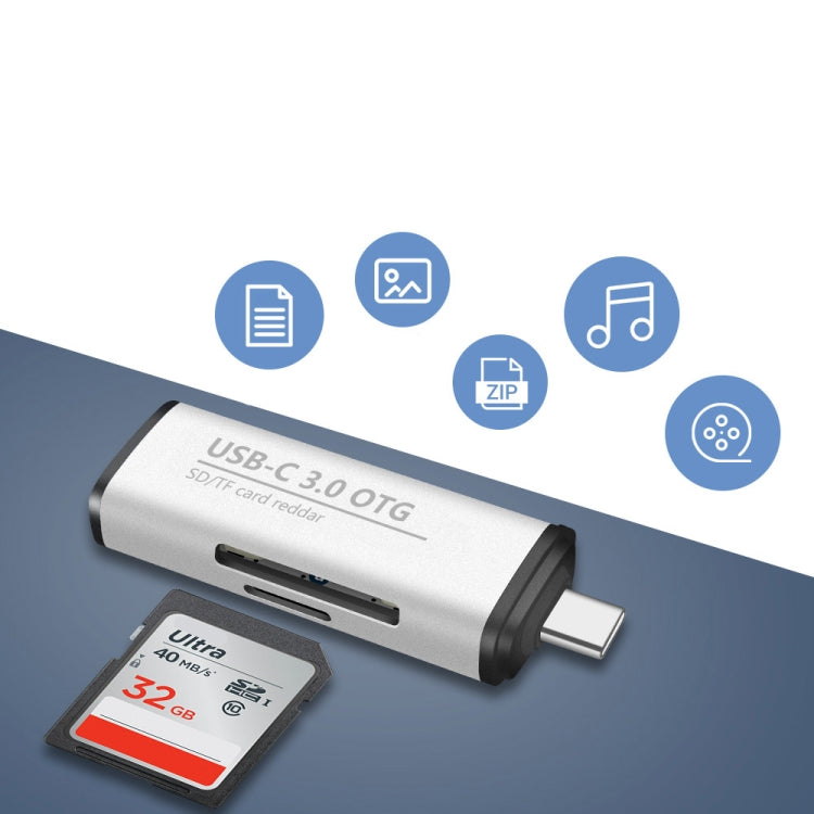 ADS-103 3合一 Type-C公頭轉USB 3.0母頭+SD/TF卡槽 OTG適配器SD/TF卡讀卡器