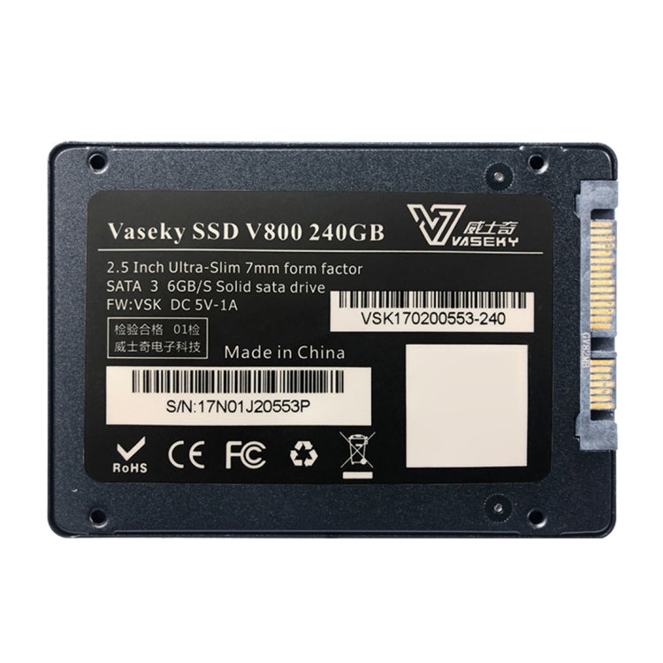 Vaseky威士奇 V800 240GB 2.5英寸SAT3超薄7毫米SSD固態硬盤