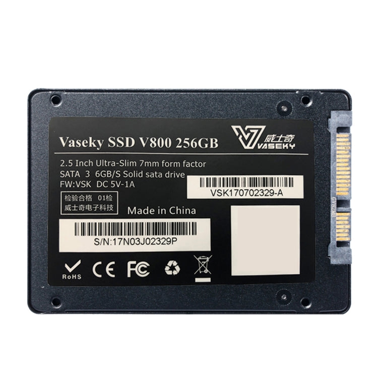 Vaseky威士奇 V800 256GB 2.5英寸SAT3超薄7毫米SSD固態硬盤, 256GB