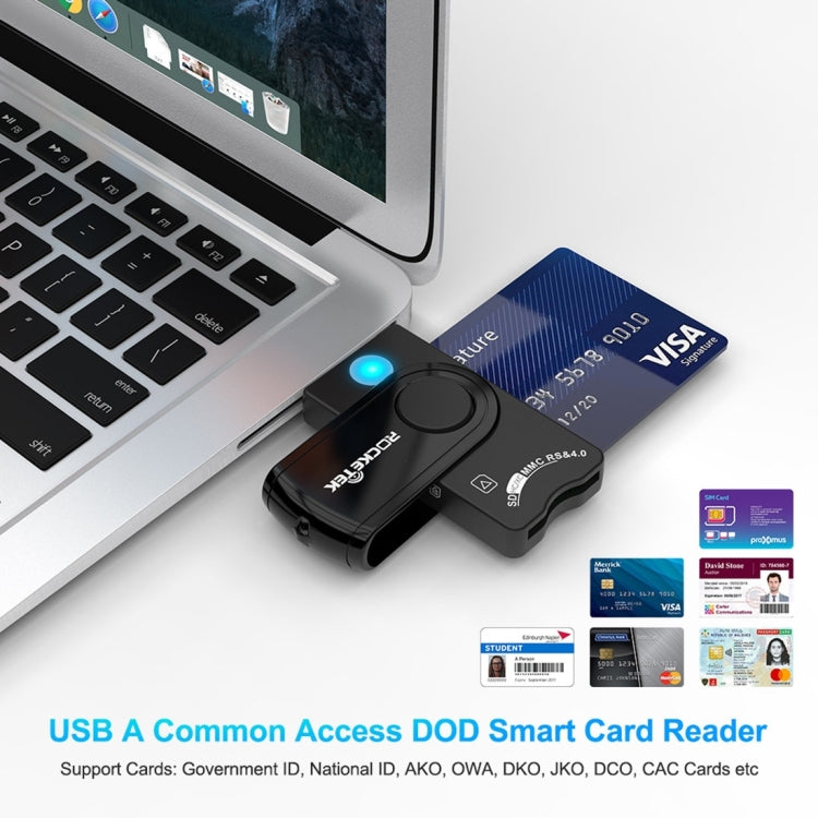 ROCKETEK CR310 USB2.0 IC智能卡讀卡器SD/TF/SIM卡多功能讀卡器