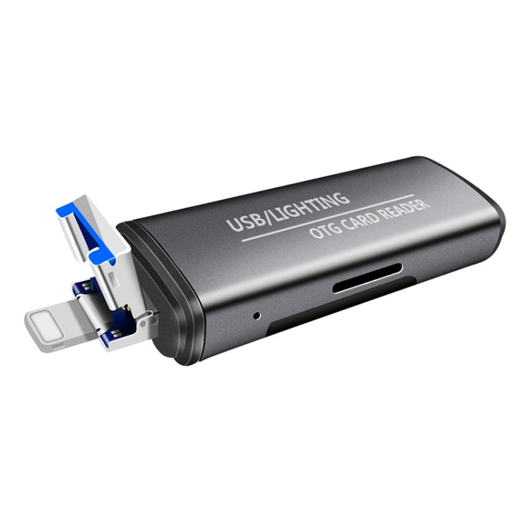 118 2合一 USB + 8 Pin接口 U盤/內存卡OTG讀卡器 適用於IOS系統手機/電腦