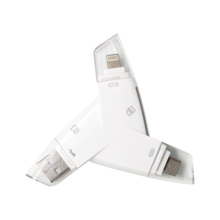 919 三合一 USB + Type-C + 8 Pin接口 TF/SD卡讀卡器帶OTG