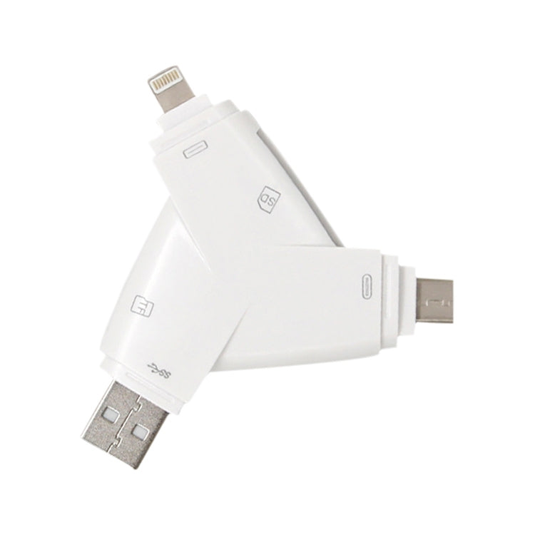 919 三合一 USB + Type-C + 8 Pin接口 TF/SD卡讀卡器帶OTG