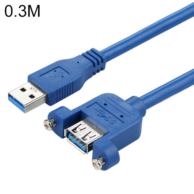 0270 USB 3.0公對母延長線 帶螺母 線長：30厘米