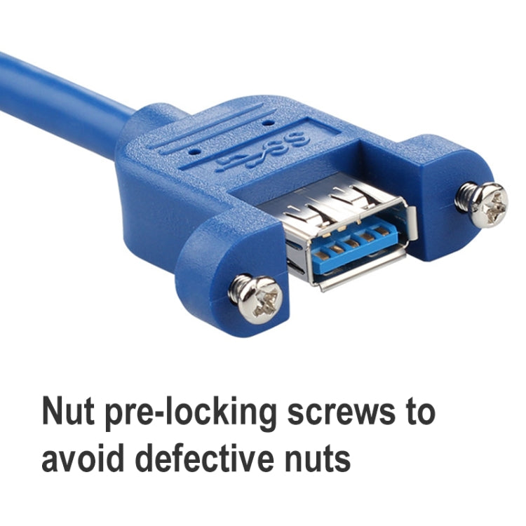 0270 USB 3.0公對母延長線 帶螺母 線長：30厘米
