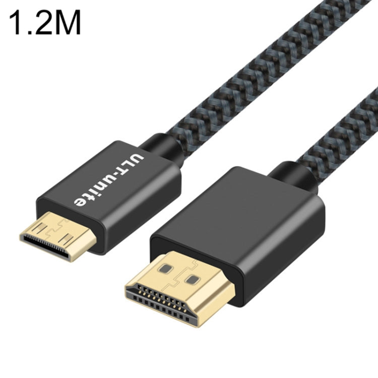 ULT-unite 1273 鍍金頭 HDMI2.0 公頭轉迷你HDMI公頭尼龍編織線 線長：1.2米