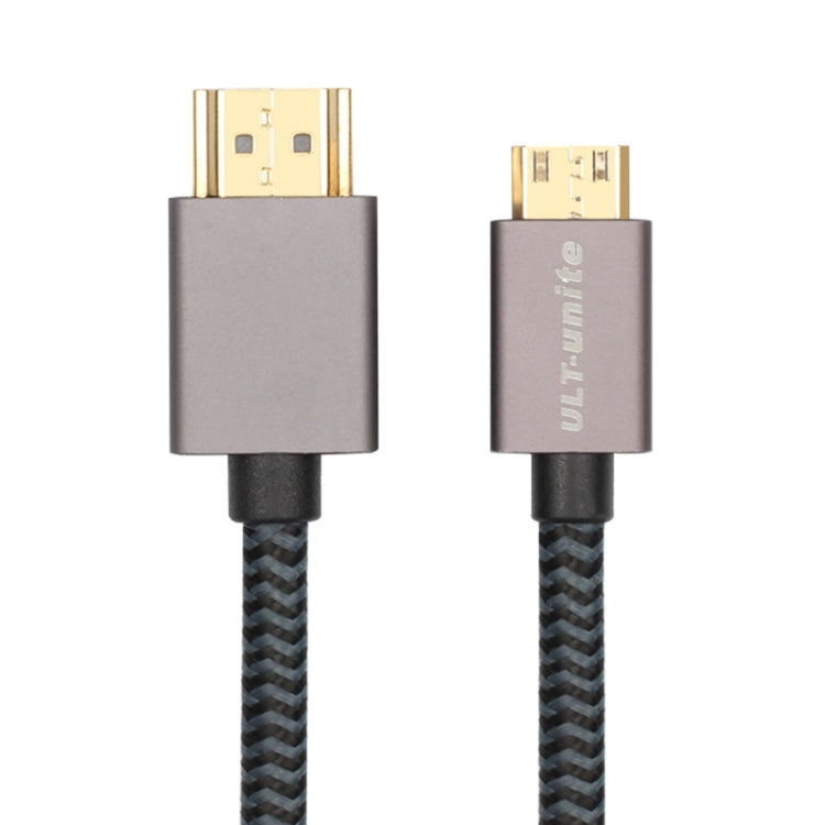 ULT-unite 1273 鍍金頭 HDMI2.0 公頭轉迷你HDMI公頭尼龍編織線 線長：2米