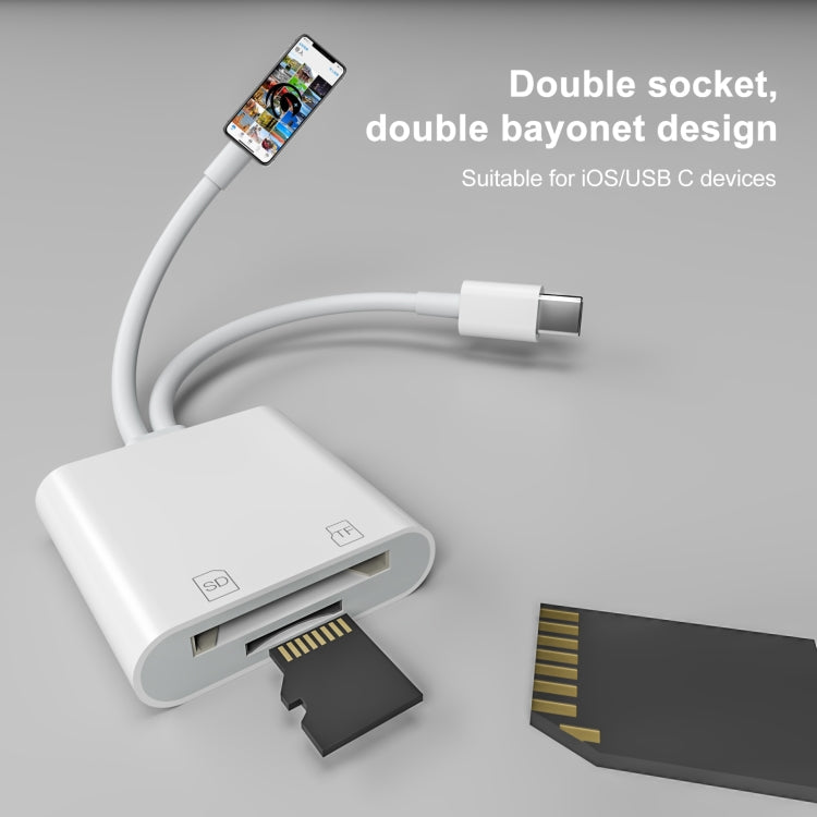 NK-101Y ST Pro 8 Pin+Type-C轉SD/TF卡相機適配器