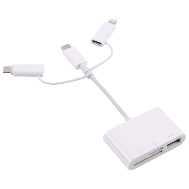 NK 103T 8 Pin+Type-C+Micro USB轉USB+SD/TF卡相機適配器