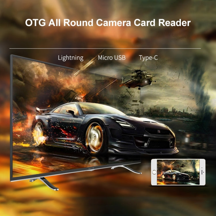 NK 103T 8 Pin+Type-C+Micro USB轉USB+SD/TF卡相機適配器