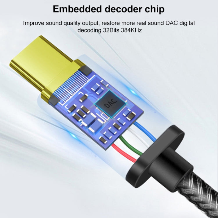 TA12-R2 Type-C公頭轉3.5mm音頻母頭 單晶銅編織耳機轉接頭