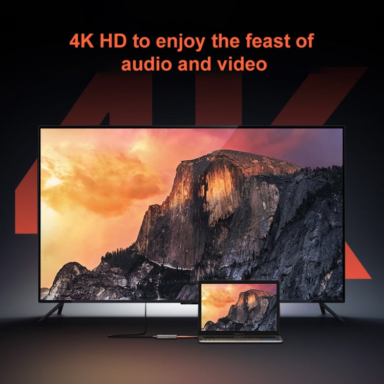 ROCK TR21 Type-C轉HDMI+USB3.0x3+PD 4K 60Hz五合一擴展塢