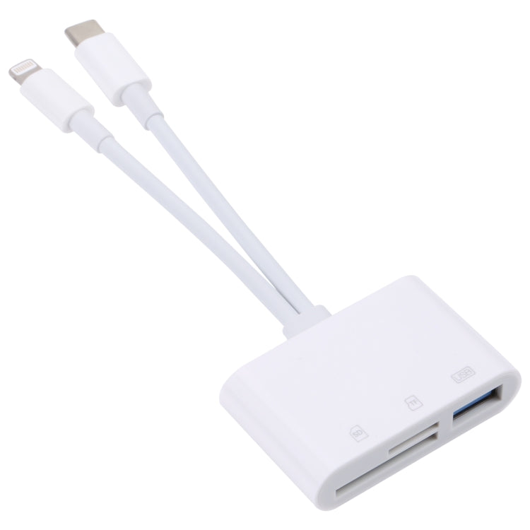 NK-103Pro 3合一 8 Pin+Type-C公頭轉USB+TF/SD卡 讀卡器