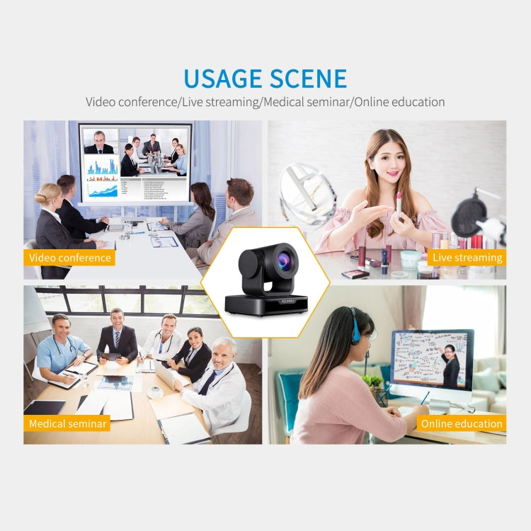 FEELWORLD USB10X 10X 光學變焦1080P USB雲台視頻會議攝像機, 歐規和美規