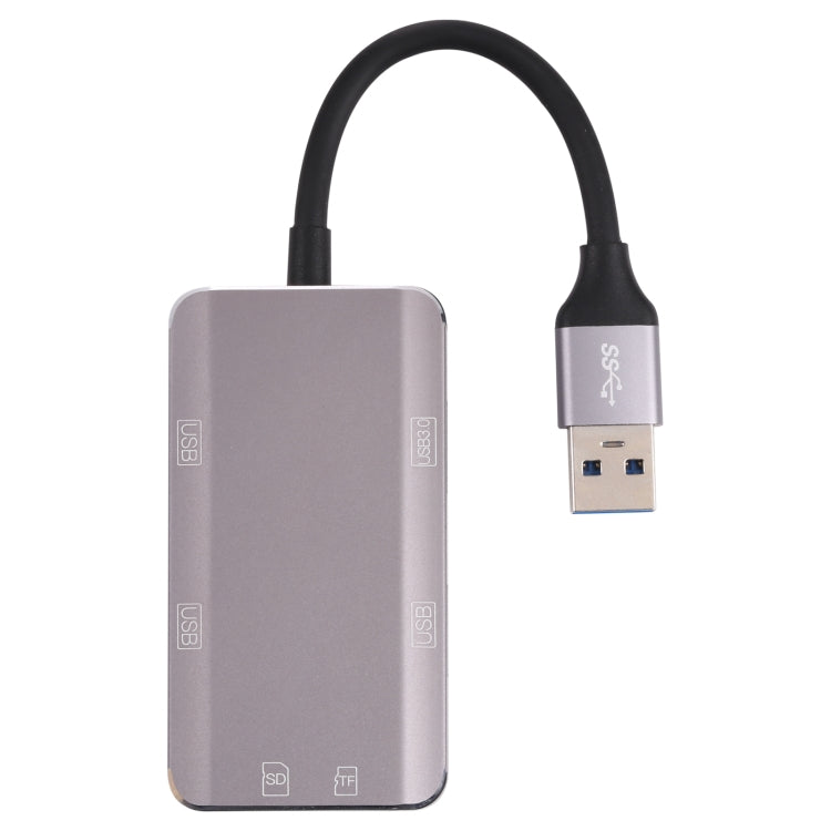 NK-3049HD 6合一 USB公頭轉MS/TF卡槽+USB 3.0+3個USB 2.0母頭 適配器