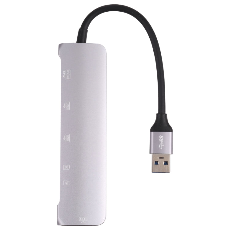 NK-3043HD 6合一 USB公頭轉TF/SD卡槽+USB 3.0+3個USB 2.0母頭 適配器