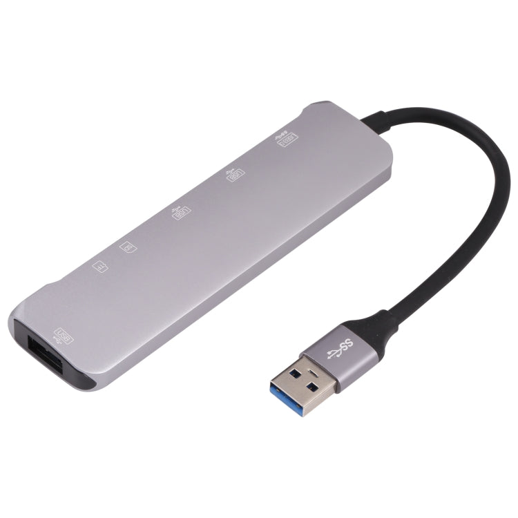 NK-3043HD 6合一 USB公頭轉TF/SD卡槽+USB 3.0+3個USB 2.0母頭 適配器