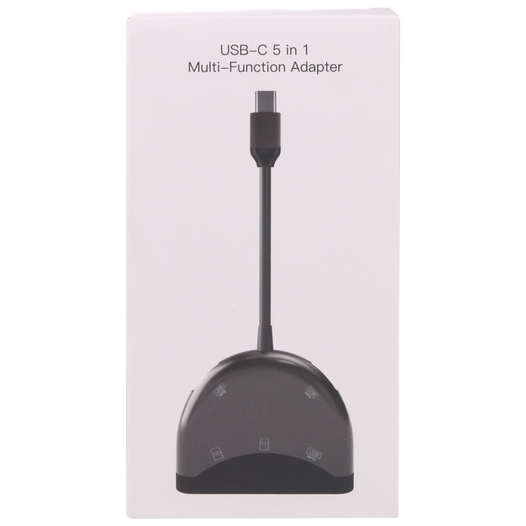 NK-3039 5合一 Type-C公頭轉TF/SD卡槽+3個USB母頭 適配器, NK-3039