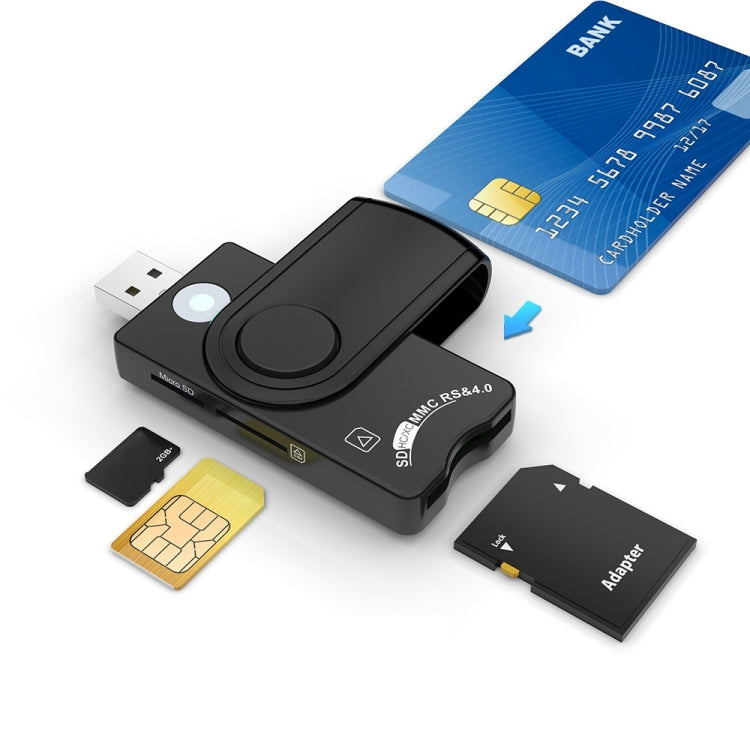Rocketek CR310-B USB3.0報稅IC智能卡/SD/TF/SIM卡 多功能讀卡器